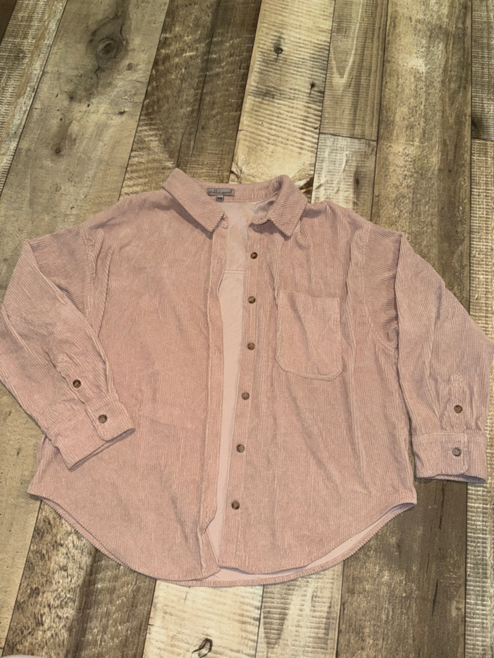 Relaxed Pink Corduroy Button-Down Shirt - Casual Everyday